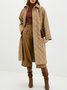 Loose Plain Shawl Collar Simple Fleece Coat