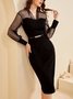 Tight Elegant Long sleeve Hip Skirt Regular Size Party Dress