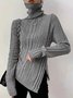 Plain Turtleneck Regular Fit Simple Sweater