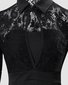 Contrast Lace Long Sleeve Cutout Bodycon Dress