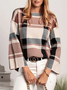 Regular Fit Turtleneck Elegant Plaid Sweater