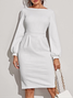 Boat Neck Zip Back Fitted Dress