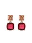 Red Gemstone Geometric Stud Earrings Valentine's Day Party Wedding Jewelry