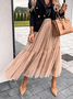 Elegant Loose Plain Long Skirt