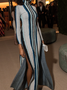 Turtleneck Striped Regular Fit Elegant Dress