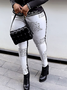 High Elasticity Urban Text Letters Tight Fashion Long Pants