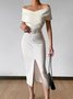 Elegant Tight Micro-Elasticity Natural Hip Skirt Regular Size Dress