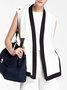 Regular Fit Color Block Sleeveless Simple Vest