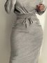 Elegant Asymmetrical Tight Medium Elasticity Long sleeve Dress