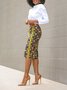 Midi Geometric Elegant Regular Fit Skirt