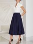 Color Block Elegant Regular Fit Midi Dress