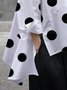 Plus Size Polka Dots Batwing Sleeve Casual Loose Blouse