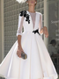 Elegant Color Block  White Wedding Party Dress