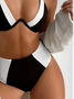Casual Split Joint Color Block Bikini
