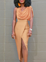 Asymmetrical Elegant Tight Micro-Elasticity Hip SkirtParty Dress