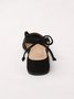 Black Polka Dot Mesh Elegant Pointed Toe Back Empty Shoes