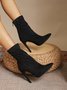 Black Leopard Stiletto Stiletto Fashion Sock Boots