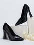 Women Minimalist Embossed High Heel Shallow Shoes