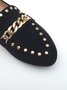 Chain Rivet Decor Urban Black Loafers
