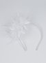 Floral Mesh Faux Feather Beading Party Hair Hoop