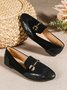 Metal Buckle Engraved Baroque Loafers