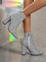 Sequins Party Chunky Heel Fashion Boots