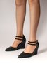 Women Minimalist Double Buckle Strap Wedge Heel Hollow Shoes