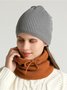Women Warmth Faux Fur Neck Gaiter Knitted Hat