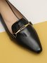 Women Minimalist Urban Metal Decor Low Heel Loafers