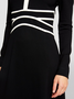 High Elasticity Elegant Shirt Collar Long Sleeve Midi Sweater Dress