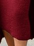 Sleeveless Plain Elegant Sweater Midi Dress With No Belt