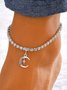 Moon and Star Rhinestone Anklet