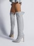 Ladies Minimalist Stiletto Heel Over the Knee Boots with Back Zip
