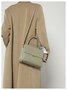Elegant Metal Decor Handbag Shoulder Bag with Random Silk Scarf