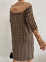 Loose High Elasticity Color Block Long Sleeve Urban Sweater Midi Dress