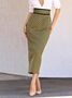 Regular Fit Elegant Geometric Midi Skirt