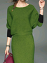 High Elasticity Color Block Long Sleeve Elegant Loose Sweater