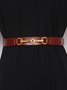 Classic Metal Horsebit Adjustable Leather Girdle Belt