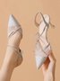 Elegant Mesh Glitter Rhinestones Dress Heels