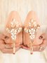 Elegant Stylish Metallic Flower Party Glitter Stiletto Heel Pumps For Wedding