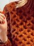 Long Sleeve Casual Plain Turtleneck Sweater