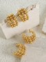 Women Minimalist Gradient Ball bead C-shaped Earrings