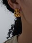 Women Minimalist Gradient Ball bead C-shaped Earrings