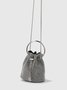 Party Rhinestone Clutch Bag Chain Crossbody Drawstring Bucket Bag