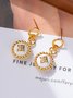 Elegant Rhinestone Round Dangle Earrings