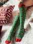 1 pair Christmas Hat Cartoon Pattern Knee Socks