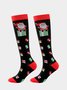 1 pair Christmas Hat Cartoon Pattern Knee Socks