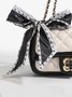 Elegant Rhombus Bowknot Shoulder Bag Twist Lock Chain Crossbody Bag
