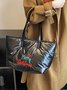 Merry Chrismas Embroidery Large Capacity Down Tote Bag