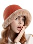 Women Outdoor Thicken Furry Bucket Hat